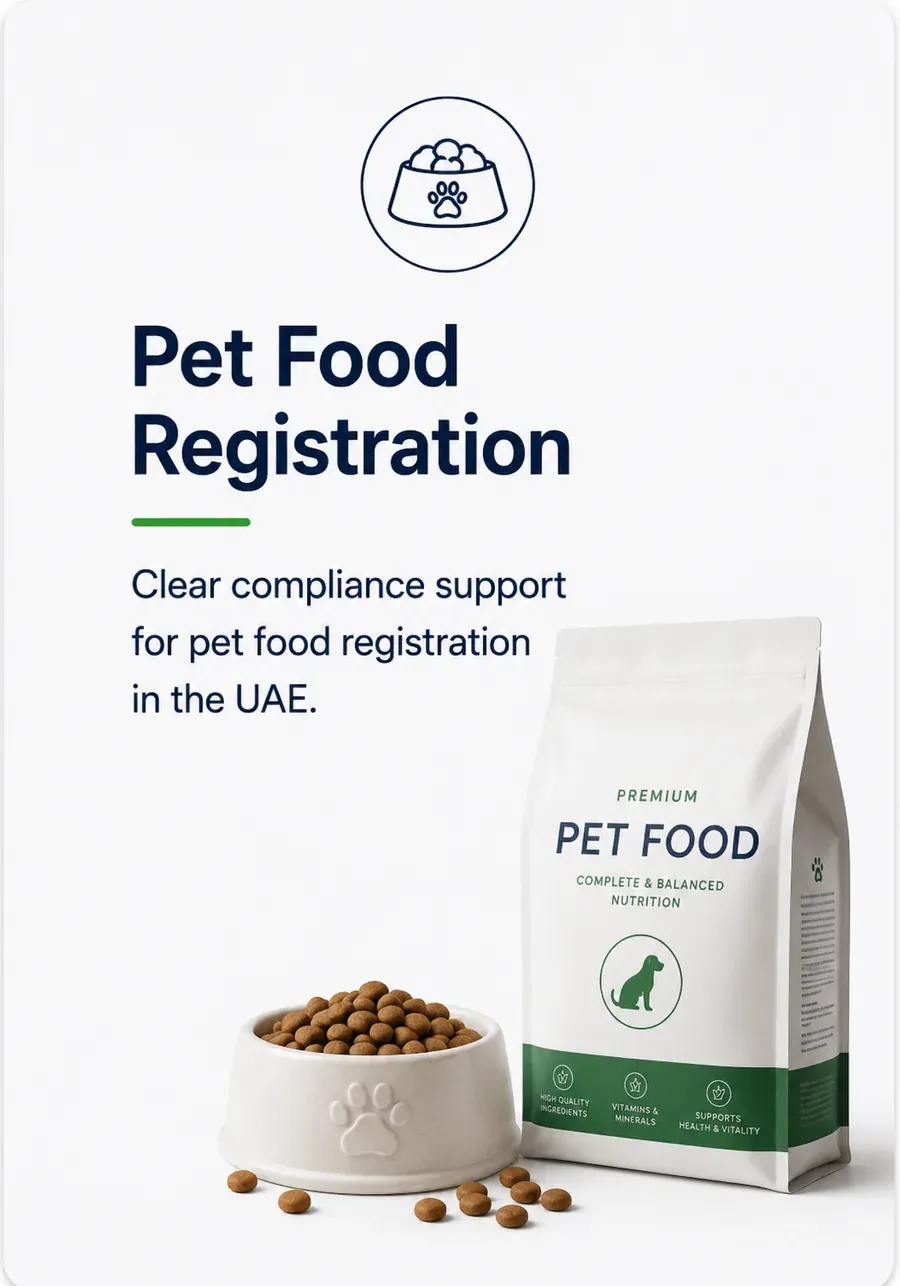Pet Food Registration, clear compliance support for pet food registration in the UAE